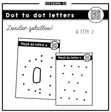 Lesmateriaal Kaartjes | Dot to dot letters (zonder getallen) van auteur Juf Shanna