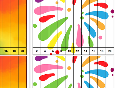 Lesmateriaal Getalrij puzzel sprongen van 2,3,4,5 ... kleurrijk. van auteur Juf ilona slide 2