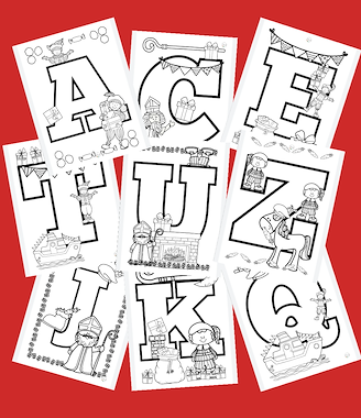 Lesmateriaal het grote chocoladeletter ABC kleurboek van auteur JufJoyceKuenen