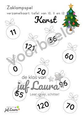 Lesmateriaal Kerst - Zaklampspel - Tafel van 10 t/m 12 van auteur De klas van juf Laura slide 3