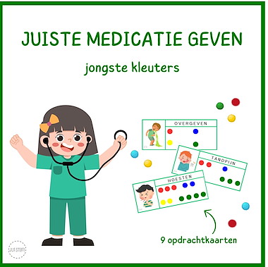 Lesmateriaal Juiste medicatie geven (jongste kleuters)  van auteur Juf Steffi