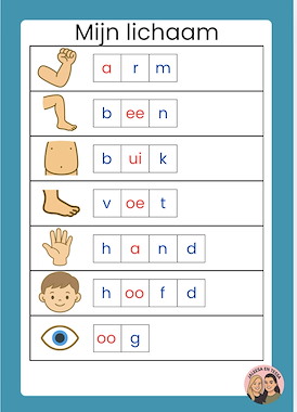 Lesmateriaal Voorbeeldkaarten letterblokjes van auteur Juf Jaleesa en juf Tessa slide 4