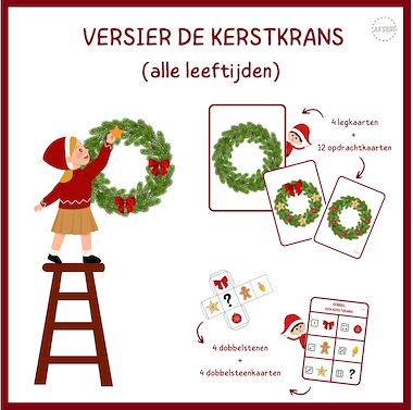 Lesmateriaal versier de kerstkrans (alle leeftijden) - Kerstmis van auteur Juf Steffi