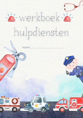 Lesmateriaal werkboek thema hulpdiensten  van auteur Kleuterjuf_Daphne