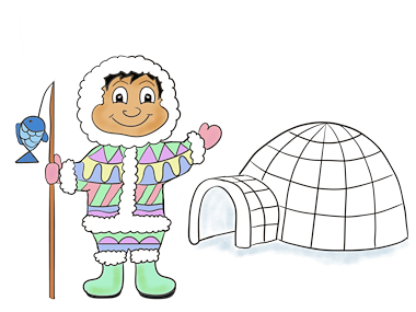 Lesmateriaal Afbeeldingen winter eskimo van auteur Juf Monique