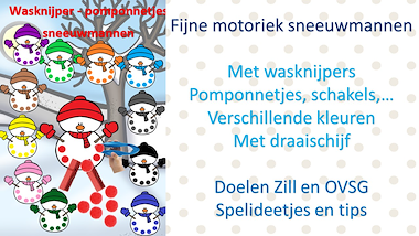Lesmateriaal De sneeuwman - spel fijne motoriek van auteur Little Play Friends