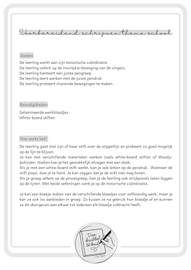 Lesmateriaal Voorbereidend schrijven thema school van auteur Van krabbel tot krul slide 4