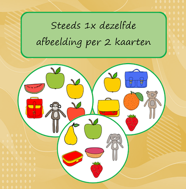 Lesmateriaal dobble Weer naar school van auteur Jabbedabbedoe slide 3