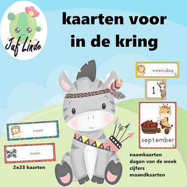 Lesmateriaal kaarten voor in de kring van auteur juf Linde