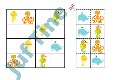 Lesmateriaal Sudoku knip-en-plak van auteur Juf Tine