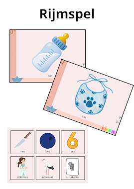 Lesmateriaal Thema baby - rijmspel van auteur Juf EvVa