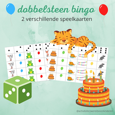 Lesmateriaal Ssst de tijger slaapt - dobbelsteen bingo van auteur Nanny Melissa