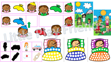 Lesmateriaal Mega peuterbundel - ziek zijn, de dokter van auteur Little Play Friends slide 3