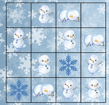 Lesmateriaal Thema winter : Sudoku sneeuwmannen van auteur Juf Katy slide 3