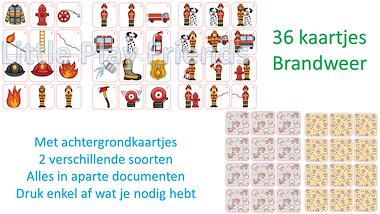 Lesmateriaal Memory brandweer van auteur Little Play Friends slide 2