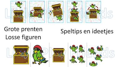 Lesmateriaal Piraten plaatsbegrippen - praatmuur en woordkaarten van auteur Little Play Friends slide 3