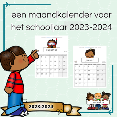 Lesmateriaal maandkalender schooljaar 2022-2023  van auteur katrotje
