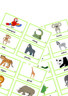 Lesmateriaal Woordkaarten dieren plaatjes van auteur De klas van juf Daisy slide 1