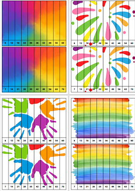 Lesmateriaal Getalrij puzzel tafels 6,7,8,9  kleurrijk. van auteur Juf ilona slide 2