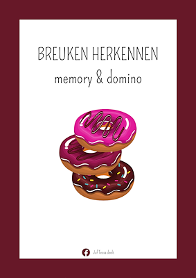 Lesmateriaal Breuken herkennen - memory en domino van auteur Juf Tessa deelt slide 1