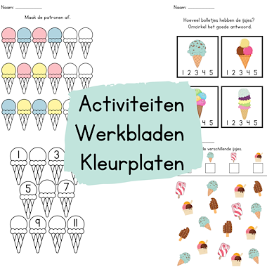 Lesmateriaal ijsjes bundel voor kleuters 75 bladzijden vol activiteiten  van auteur My Teacher Shares slide 3