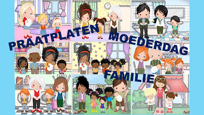 Lesmateriaal praatplaten moederdag / familie van auteur Little Play Friends