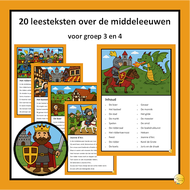 Lesmateriaal 20 leesteksten over de middeleeuwen voor groep 3 en 4 van auteur JufJoyceKuenen