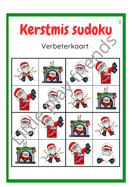Lesmateriaal Sudoku thema kerstmis van auteur Little Play Friends slide 3