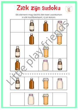 Lesmateriaal Sudoku's Ziek zijn van auteur Little Play Friends slide 3
