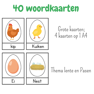 Lesmateriaal Tover woordkaarten Lente en Pasen kleuters peuters van auteur My Teacher Shares slide 3