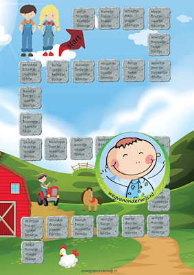 Lesmateriaal 6 ganzenbordspellen spelling boerderij van auteur wegvanonderwijs slide 2