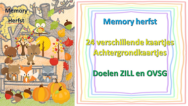 Lesmateriaal memory herfst van auteur Little Play Friends