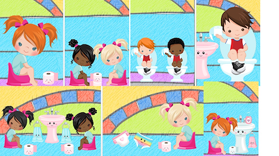 Lesmateriaal Taalbundel: op het potje / het toilet van auteur Little Play Friends