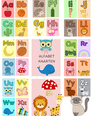 Lesmateriaal Alfabetkaarten van auteur Little Play Friends