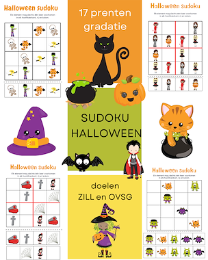 Lesmateriaal Sudoku's thema Halloween van auteur Little Play Friends slide 1