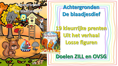 Lesmateriaal thematafel - achtergronden - herfst - de blaadjesdief van auteur Little Play Friends slide 1