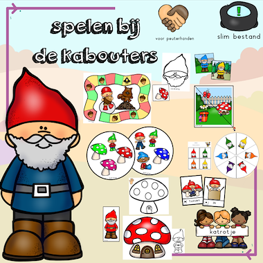 Lesmateriaal spelen bij de kabouters (voor peuterhanden) van auteur katrotje slide 1