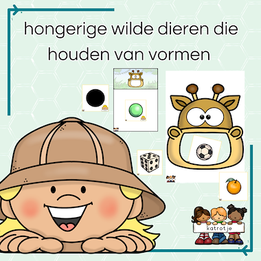 Lesmateriaal hongerige wilde dieren die houden van vormen van auteur katrotje