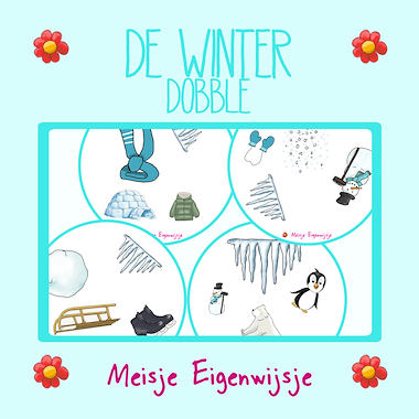 Lesmateriaal De winter - Matching 13 kaarten van auteur Meisje Eigenwijsje