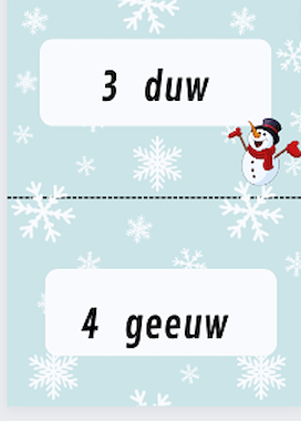 Lesmateriaal sneeuwballen spelling eeuw, ieuw, uw woorden van auteur Juf Kitty B slide 3