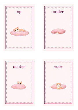 Lesmateriaal Kitten Plaatskaartjes - leren met plaatsbegrippen van auteur Corine Veenendaal slide 2