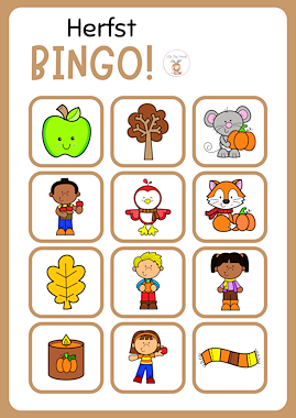 Lesmateriaal Bingo - lotto: thema herfst van auteur Little Play Friends slide 3