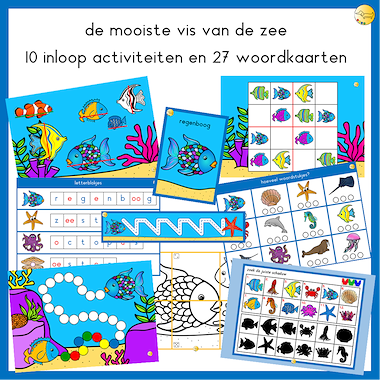Lesmateriaal de mooiste vis van de zee inloop activiteiten bundel van auteur JufJoyceKuenen