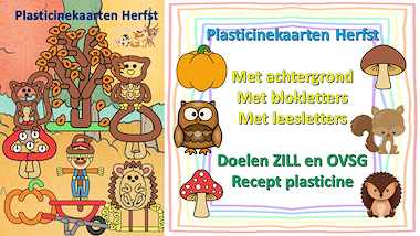 Lesmateriaal Plasticinekaarten herfst van auteur Little Play Friends