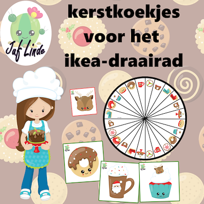 Lesmateriaal kerstkoekjes voor het IKEA-draairad van auteur juf Linde slide 1