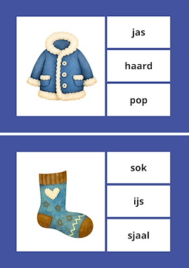 Lesmateriaal Winter Knijpkaarten – Tellen & Lezen voor Kleuters van auteur Juf_C slide 4