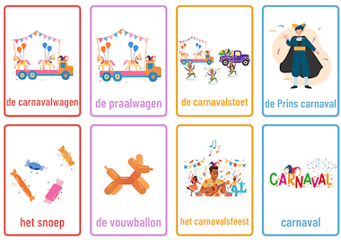 Lesmateriaal Woordkaarten thema carnaval en circus van auteur JufEllen98 slide 2