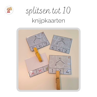 Lesmateriaal Splitsen tot 10 - knijpkaarten van auteur Juf Hanne_ slide 1