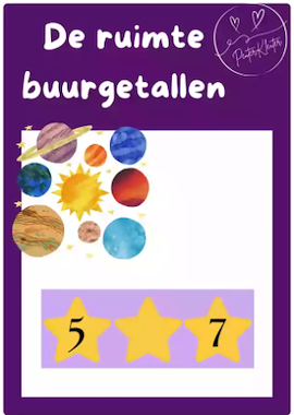 Lesmateriaal De ruimte - buurgetallen van auteur PeuterKleuter