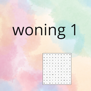 Lesmateriaal AN - mijn woning (deel 1) - spel 4: woordzoeker van auteur Peggy Van Rompaey